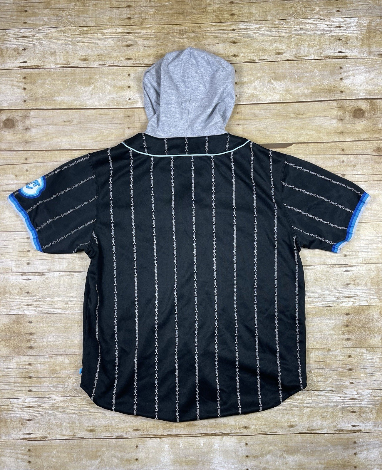 COOKIES PUTTIN' IN WORK HOODED BASEBALL JERSEY BLACK SIZE L gallery