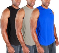 3 Pack Men’s Muscle Shirts Sleeveless Dry Fit Gym Workout Tank Top Gym