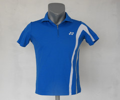YONEX Mens Polo Activewear Jersey Blue T-Shirt Size S 1/4 Zip Sport Badminton