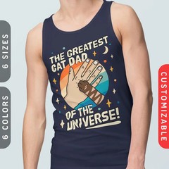 Personalized The Greatest Cat Dad Tank Top