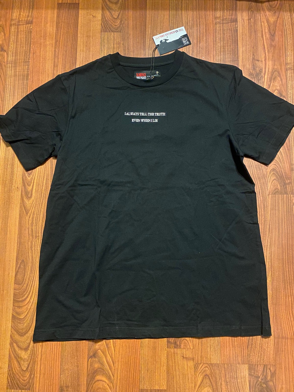 NEW Scarface Movie Shirt Tony Montana Al Pacino RARE Black Lie Truth Size Large gallery
