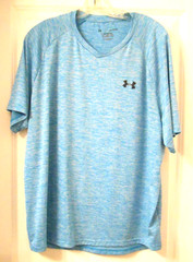 men’s v-neck Under Armour Blue Tech Tee Moisture Wicking T-Shirt Top Size XL