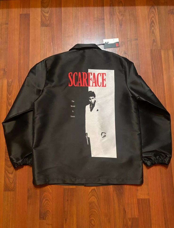 NEW Scarface Movie Jacket Tony Montana Al Pacino RARE Black Jacket Size Large