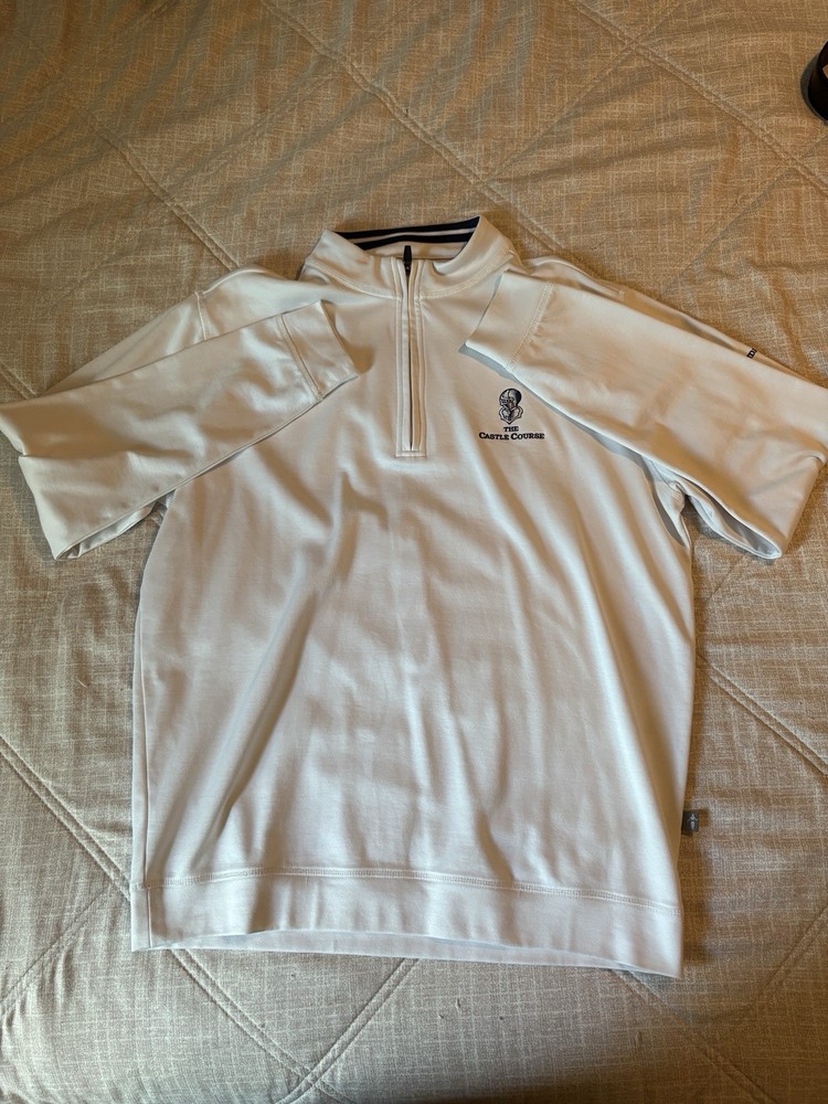 Men’s St. Andrew’s Castle Course 1/4 Zip Pullover Size Large White