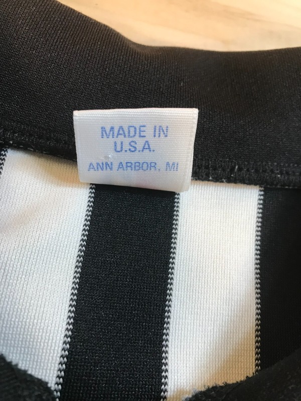 Cliff Keen Athletic Short Sleeve 1/4 Zip Striped Referee Jersey Mens XL USA Made gallery