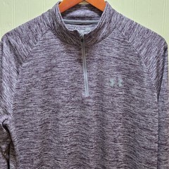 Under Armour Pullover Mens Large Purple HeatGear 1/4 Zip Long Sleeve Athletic