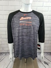 Nike Grey OSU Beavers Baseball 3/4 Sleeve Raglan Shirt – Mens Size L CQ2035-010