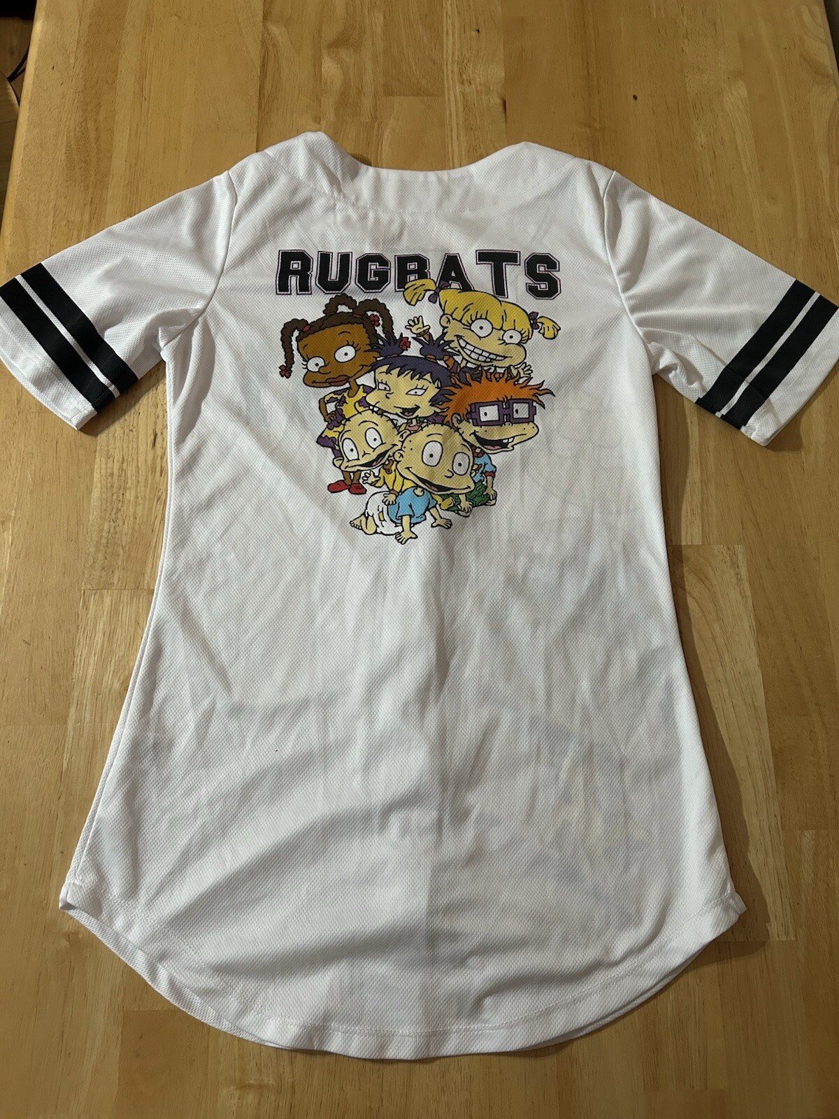 Nickelodeon Rugrats Baseball Jersey Button Up Shirt Size Small Pinstripe gallery