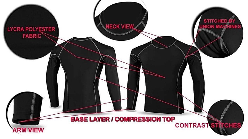 Compression base layer body Armour Long Sleeve men's gym T-Shirt Sports top TNQ gallery