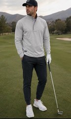 BYLT Elite Fairway Pullover Mens Sz Med Gray Performance Golf 1/4 Zip Snap