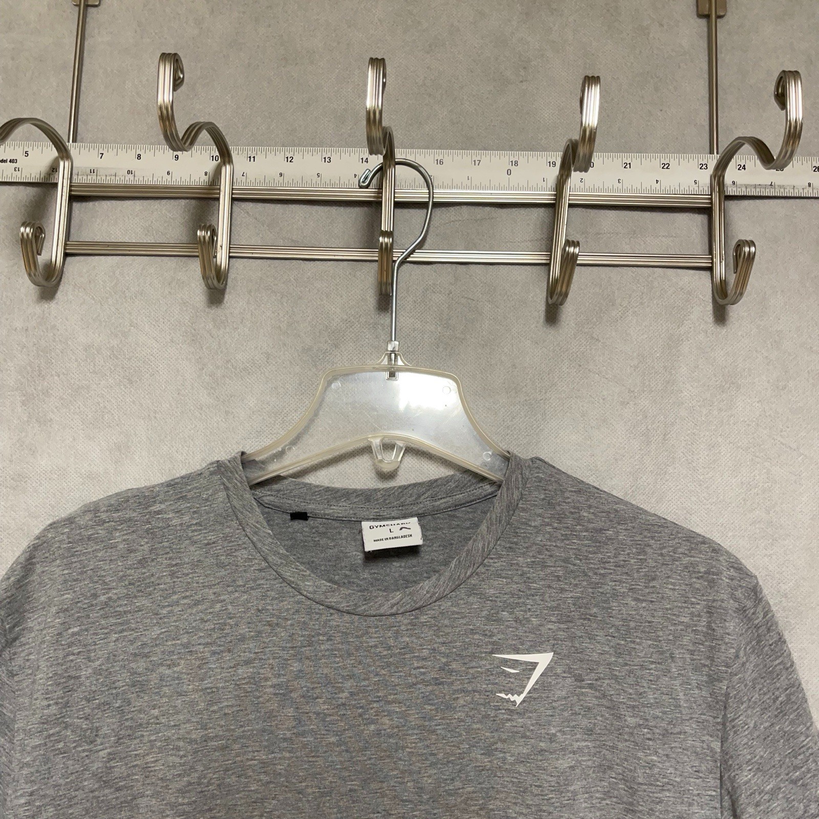 Gymshark Shirt Men L Gray Heathered Performance Workout Gym Training Lightweight gallery