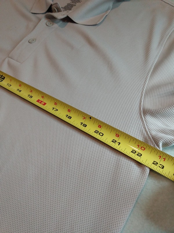 Nordic Track Men’s Large Short Sleeve 100% Polyester Tan/Beige Polo Golf Shirt gallery