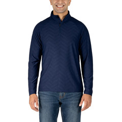 Gerry Men’s Active Quarter Zip Full Sleeve Shirt, Blue, M
