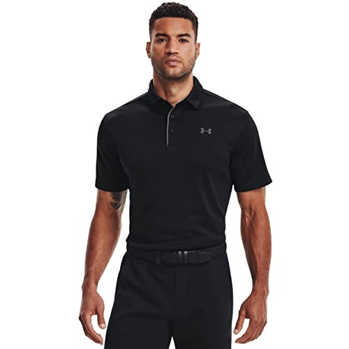 UNDER ARMOUR MEN'S TECH GOLF POLO - BLACK/GRAPHITE/GRAPHITE - SIZE XL gallery