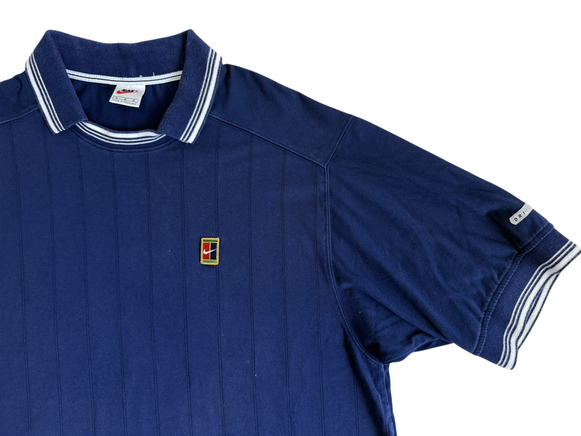 Nike 1990's Vintage Pete Sampras Frech Open Challenge Mens L Polo Tennis Shirt gallery