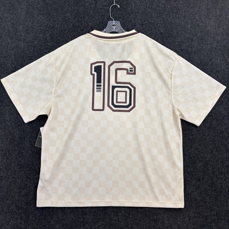 Saints Studio Polo Shirt Men's XXL Beige Check Champion Spirit #16 Soccer Jersey gallery