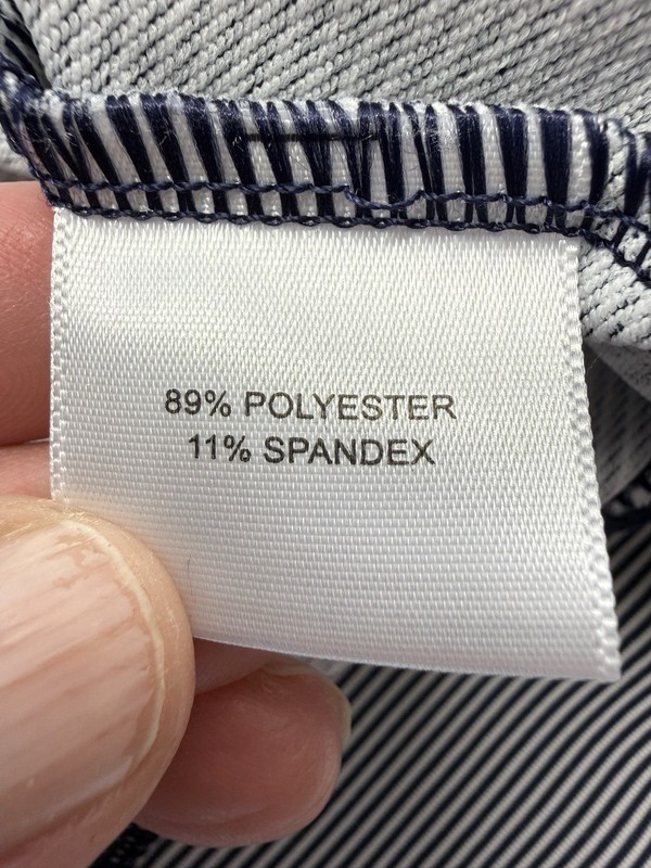 Peter Millar SMU Pony Up Stripe Performance 1/4 Zip College Blue & White Sz L gallery