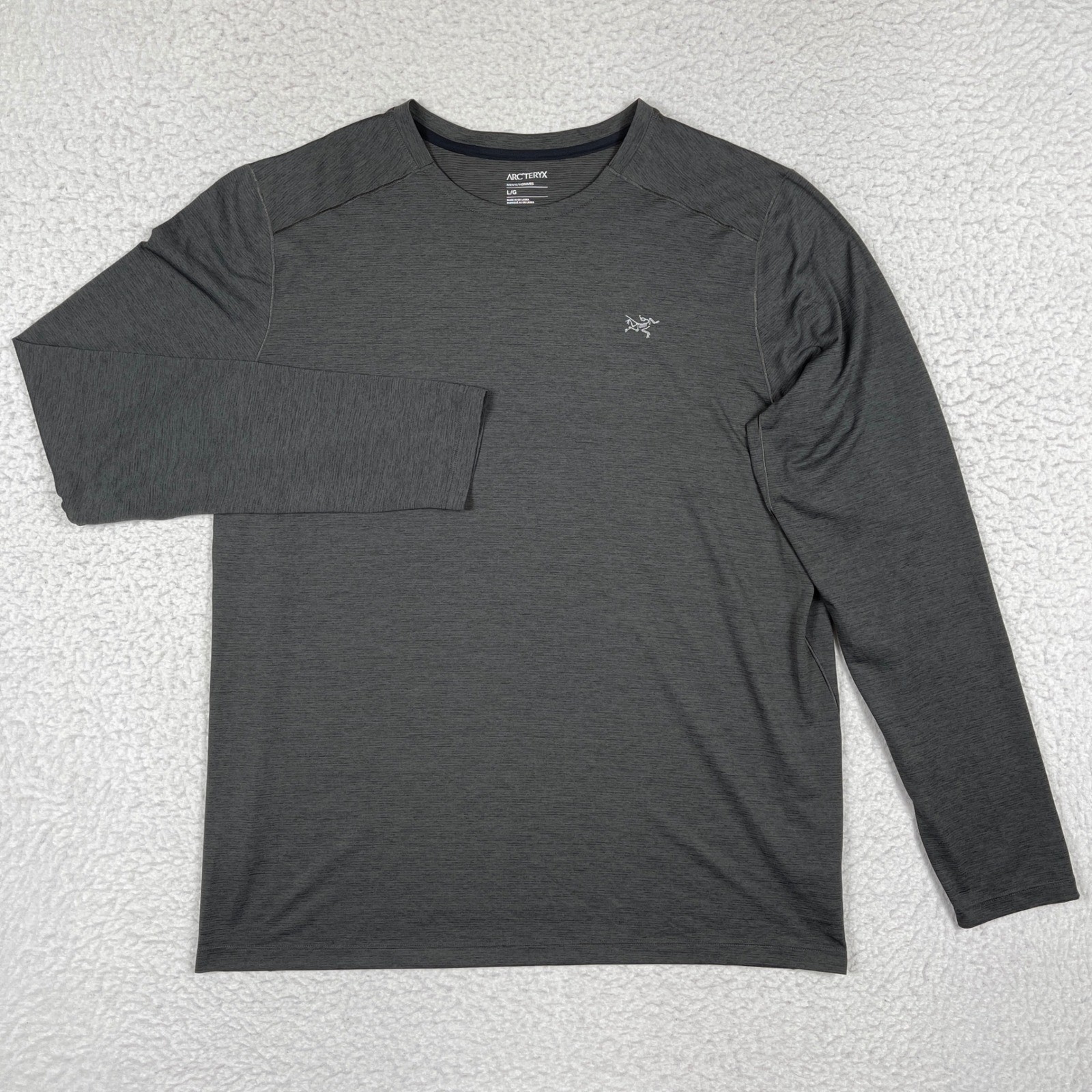 Arcteryx Cormac Crew LS Mens Large Charcoal Grey Technical Performance Shirt gallery