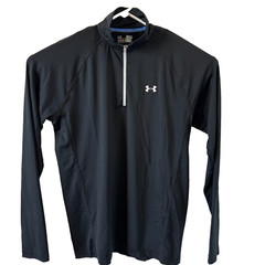Under Armour All Seasons Gear 1/4 Zip Medium Long Sleeve High Neck Black Shirt