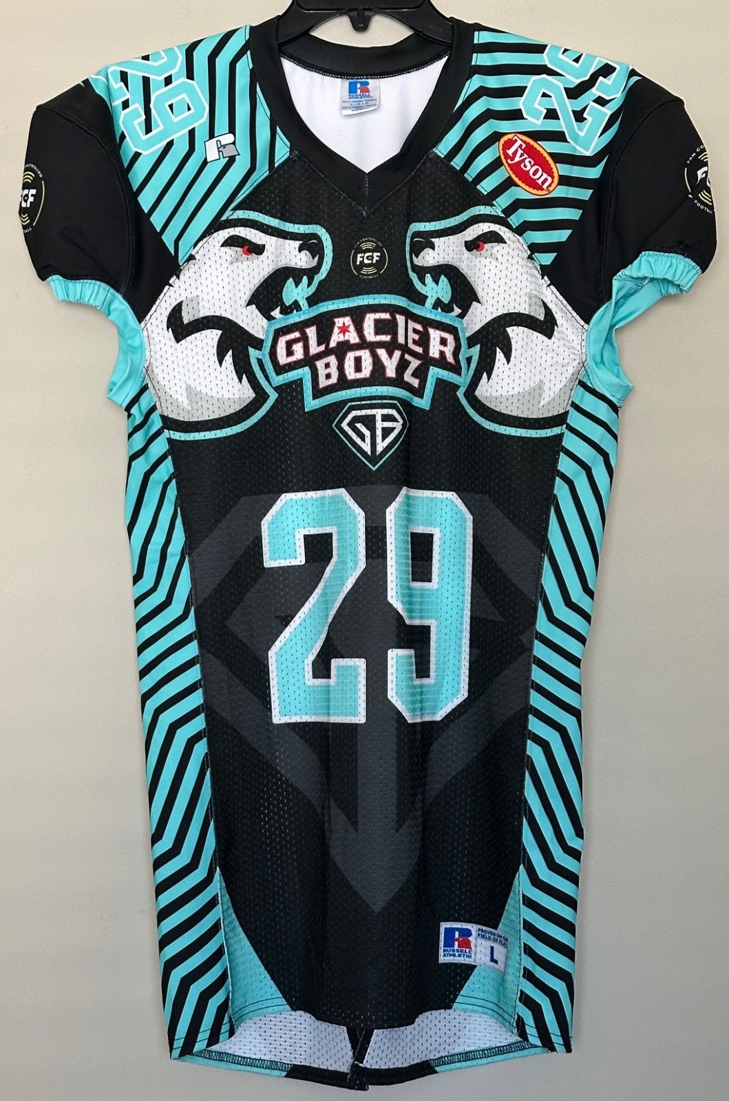 NWOT Fan Controlled Football Game Jersey Men’s Large Glacier Boyz #29 Shirt FCF gallery