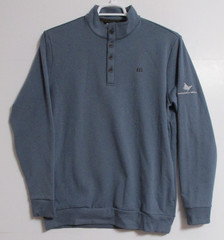 Men’s Travis Mathew All Day Cruise Qtr Pullover Branded Bering Sea Blue MEDIUM