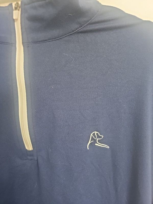 Rhoback Men’s Moisture Wicking Solid Performance Q-Zip USA in Navy ~ Large gallery