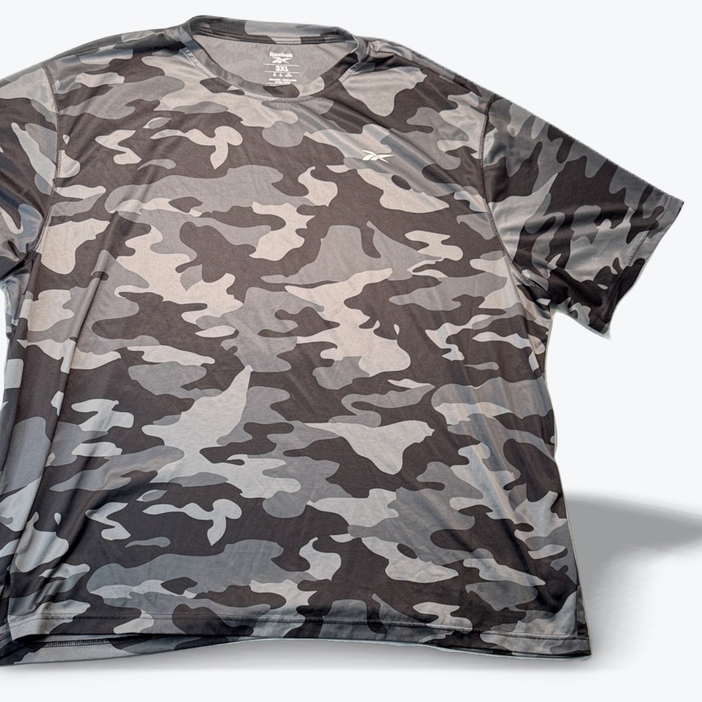 Reebok Speedwick Performance T Shirt Mens 3XL Grey Camo Short Sleeve Activewear