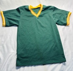 Athletic Sports Jersey Blank Size S Unisex Short Sleeve V Neck Green Yellow