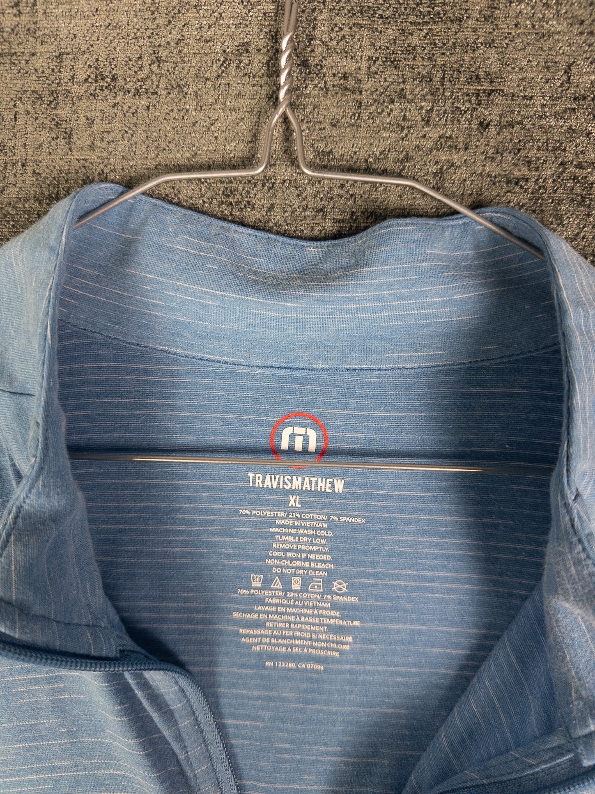 Travis Mathew Pullover Q Zip Mens XL Blue Golf Performance Logo Lightweight gallery