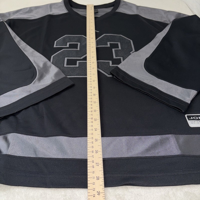 Size L - Jordan Brooklyn Hockey Collegiate Jersey Black HV0109-010 Ships Fast gallery