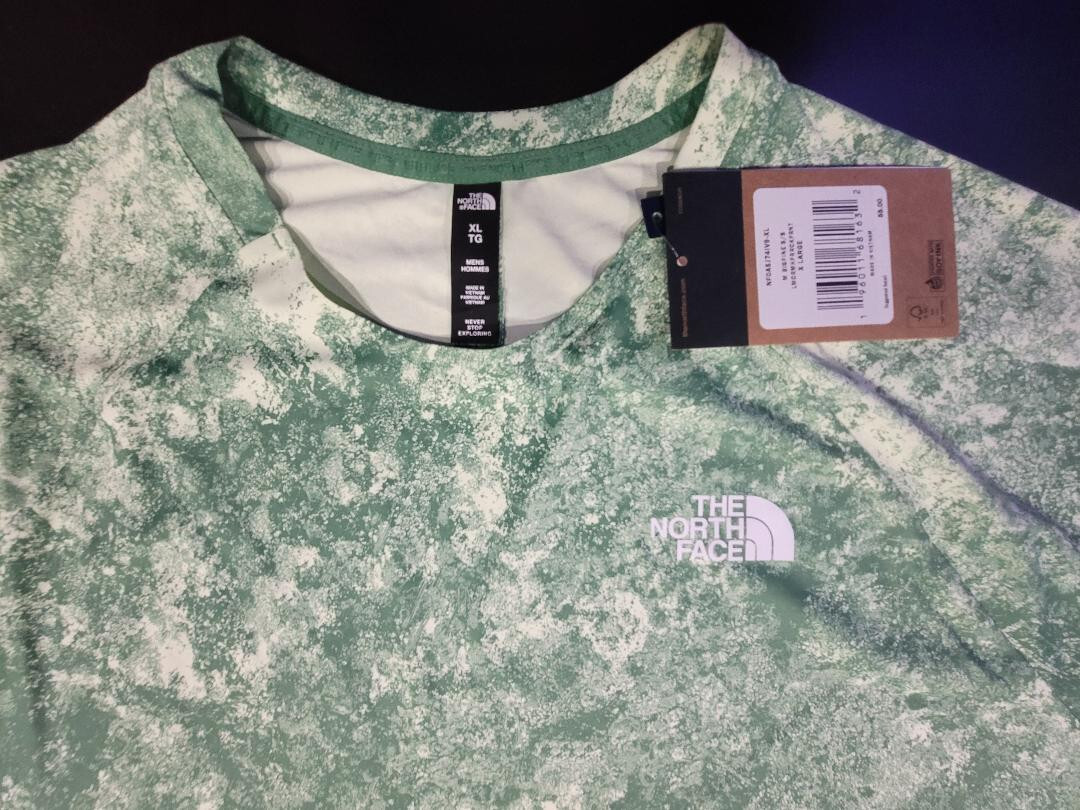 The North Face - Men’s Green Big Pine S/Sleeve Marble Print Slim Fit Shirt Sz XL gallery