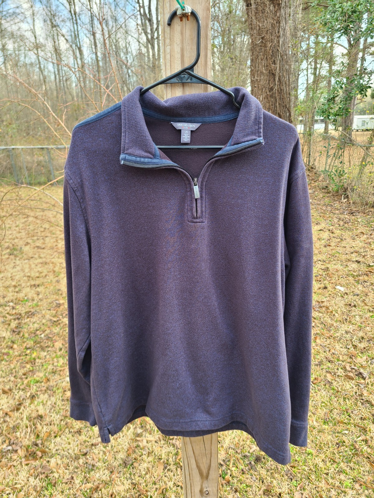 Van Heusen flex zip collar top size large gallery