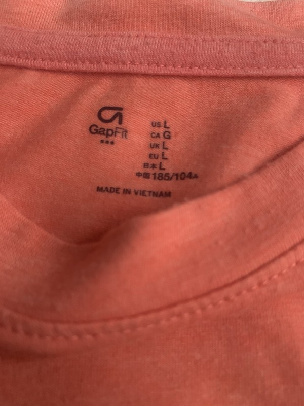 GapFit Men's Performance T-Shirt Logo Tee Large Polyester Orange gallery