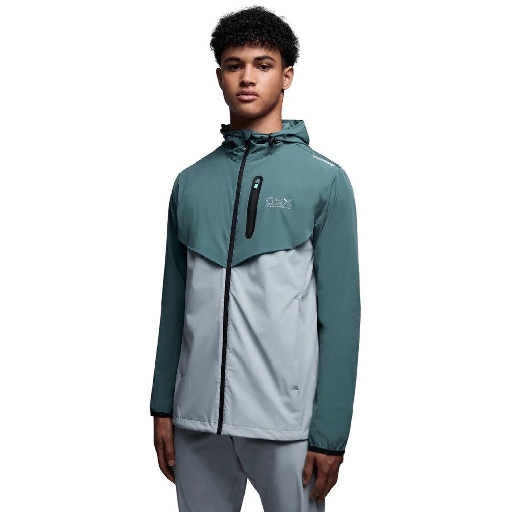 OEX Mens Track Top Jacket Medium Blue Light Grey