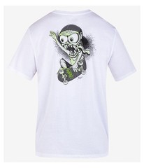 Hurley Mens Zombie Short Sleeve Graphic T-Shirt, white, S