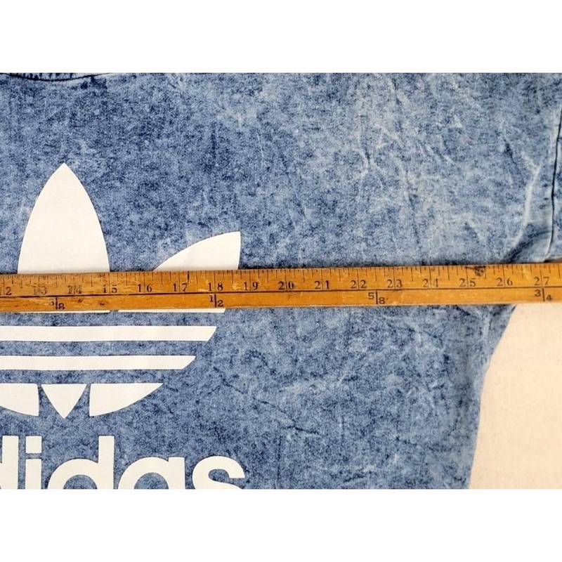 Rare Adidas Originals Acid Wash Sweatshirt Men XL Denim Look Trefoil Y2K gallery