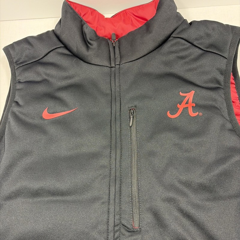 Men's Nike BAMA Alabama Crimson Tide Player Puffer Vest Red/Black reversible M gallery