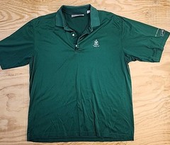 Eugene Country Club Golf Logo Soft Green Cotton Polo Shirt Mens XL Lightweight