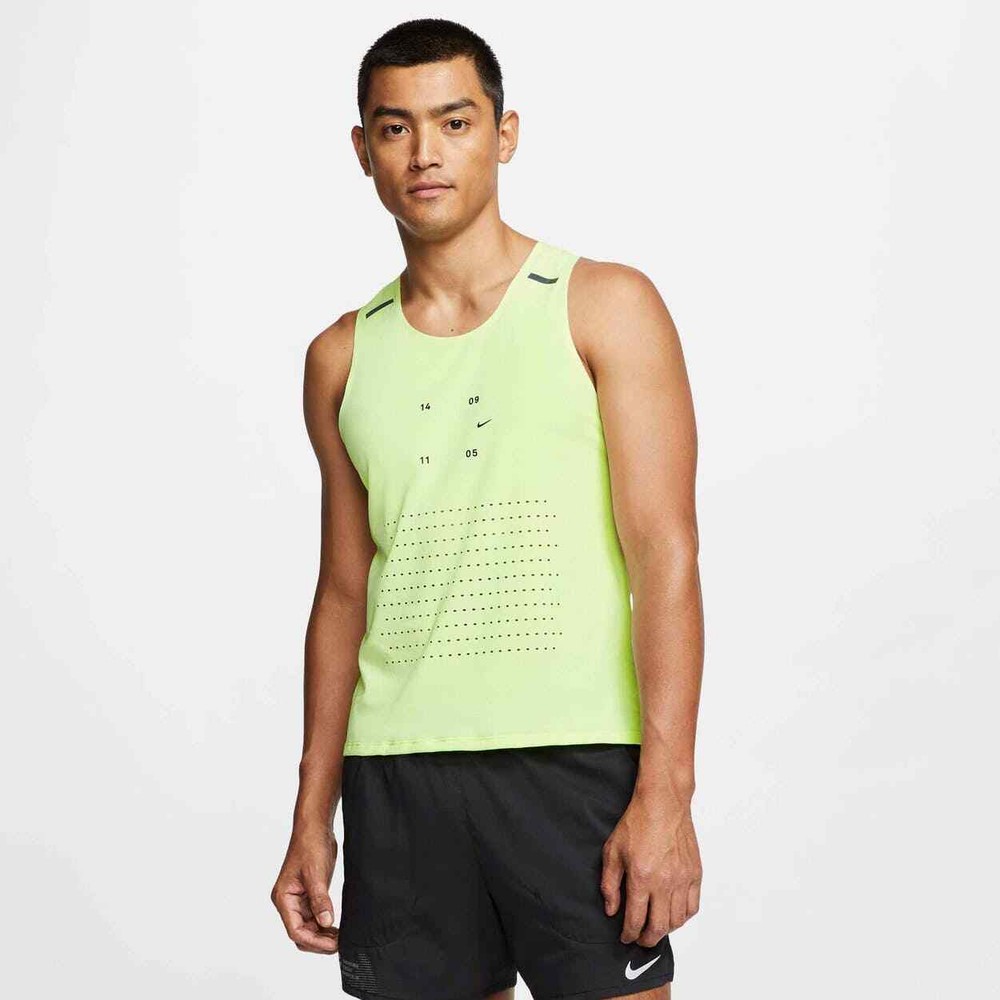 Nike Tech Pack Running Tank Gilet Singlet Barley Volt Slim Fit Medium
