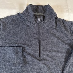 Johnnie-O Pullover Striped Medium Vaughn 1/4 Zip Long Sleeve, Blk/Gray Mock Neck