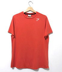Gymshark Mens T Shirt M Red Short Sleeve Crew Neck Breathable Logo