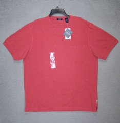 IZOD Shirt Adult Large Red Cotton Short Sleeve Activewear Thick Heavy Work Men