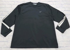 Nike Dri Fit MENS SIZE XL Gray Tag Pullover Mesh Jersey Retro V Neck Long Sleeve
