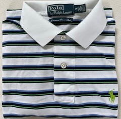 🔥Polo by Ralph Lauren MERCERIZED PIMA MESH COTTON STRIPED POLO MEN’S SIZE SMALL