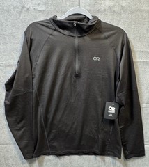 Outdoor Research Men’s Black Alpine Onset Merino 150 1/4 Zip Long Sleeve Medium