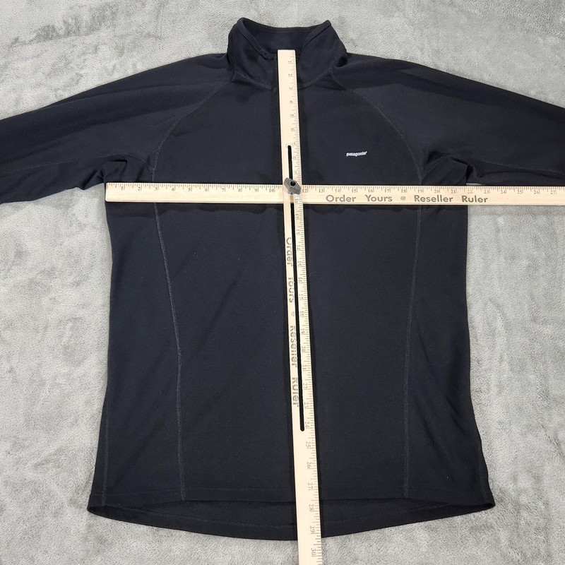 Patagonia Capilene Pullover Mens Large Black Quarter Zip Long Sleeve Base Layer gallery