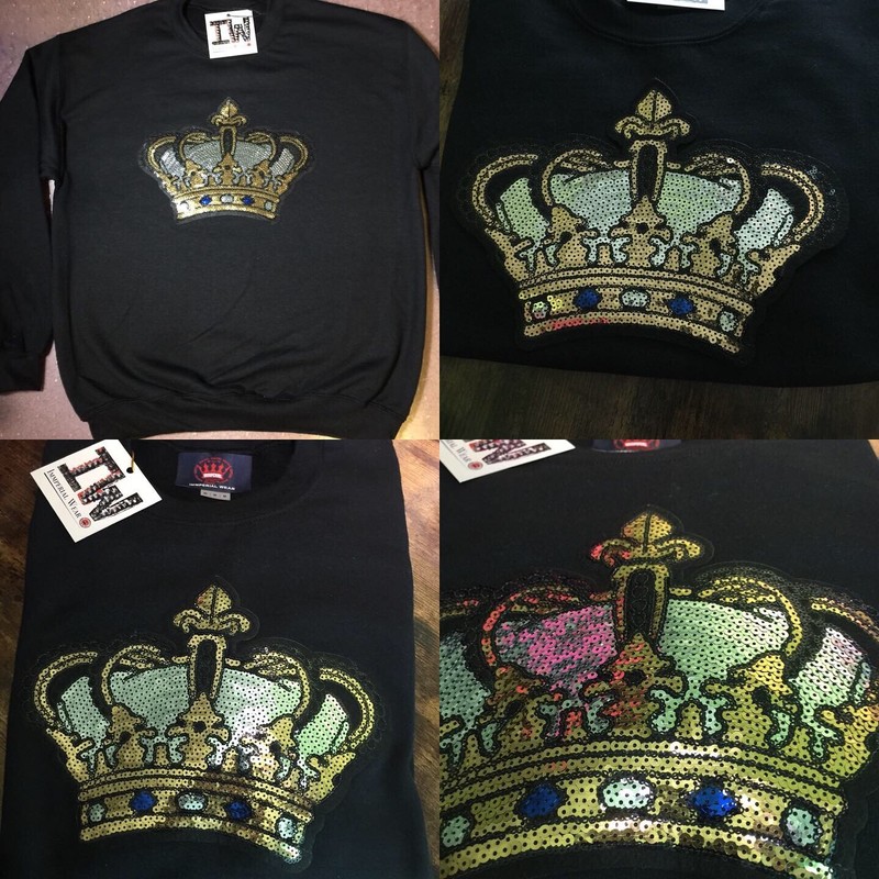 Immperial Wear Unisex Crown Sequin Sweatshirt gallery