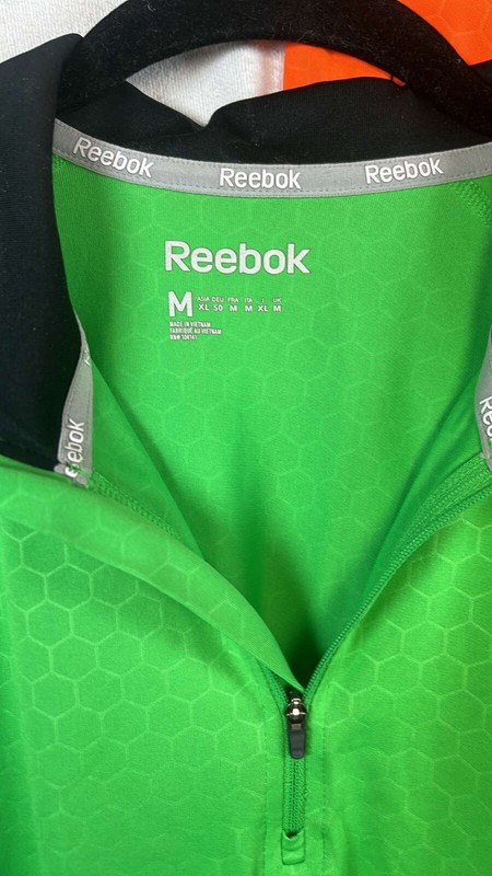 Reebok PlayDry1/4 Zip Long Sleeve/M Sold as PAIR/2 Orange and Green Fathers Day gallery