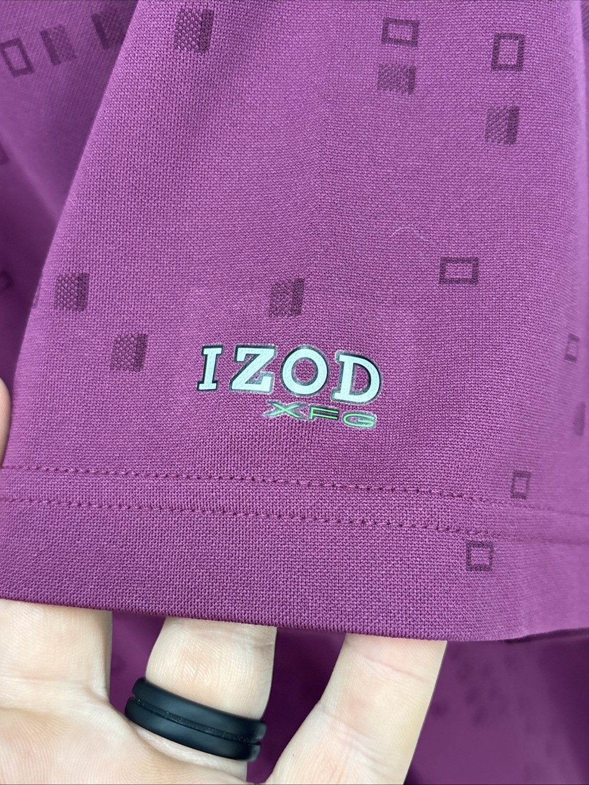 Izod XFG Mens SS Pullover Cool FX Golf Polo Shirt Purple Geometric M gallery