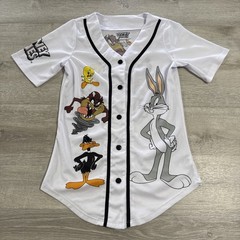 Looney Tunes Jersey Baseball Bugs Bunny Taz Daffy Tweety White Men’s Small